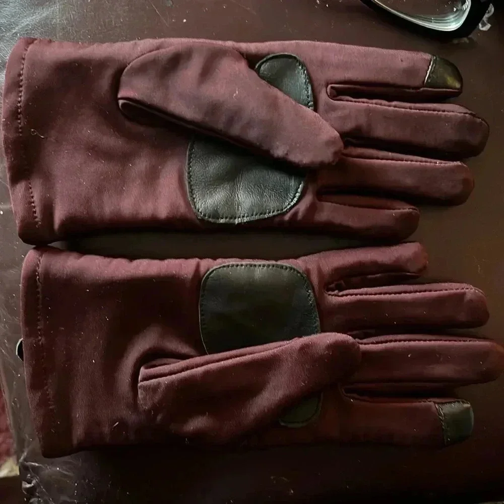 Echo Thinsulate Burgundy Scrunchie Gloves Medium